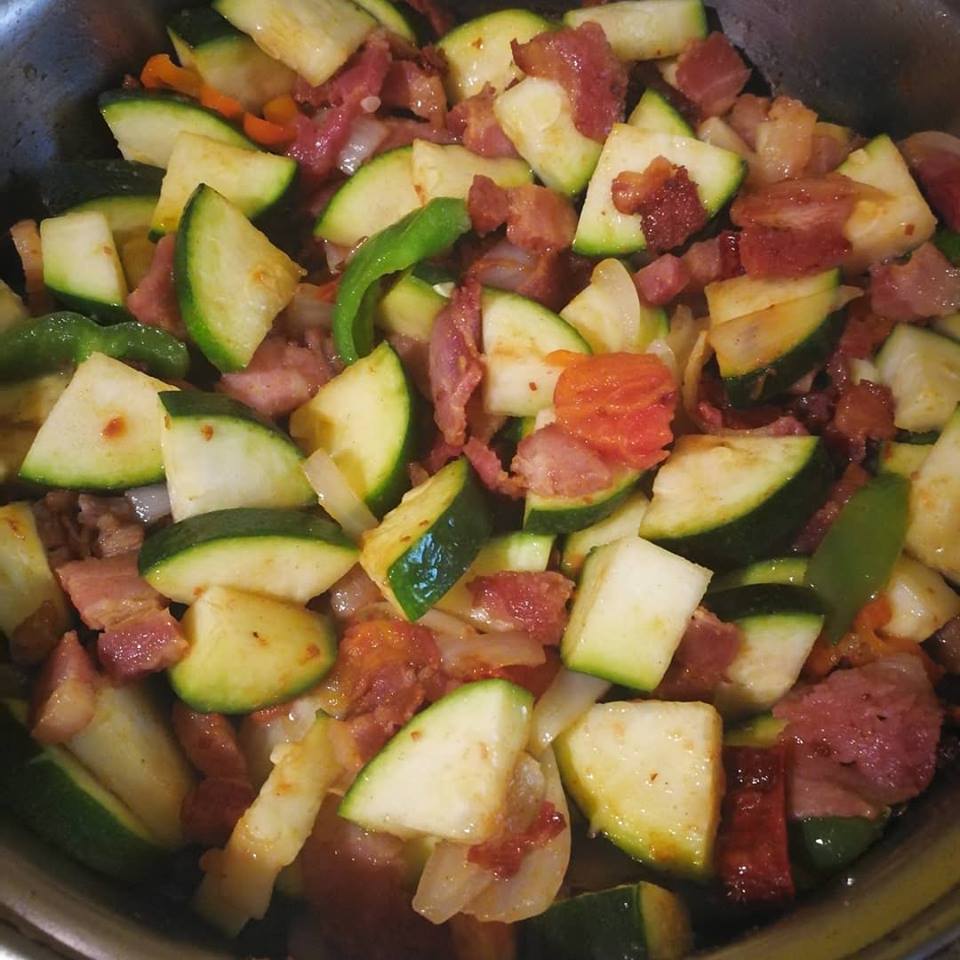 Bacon and cuttings stir fry