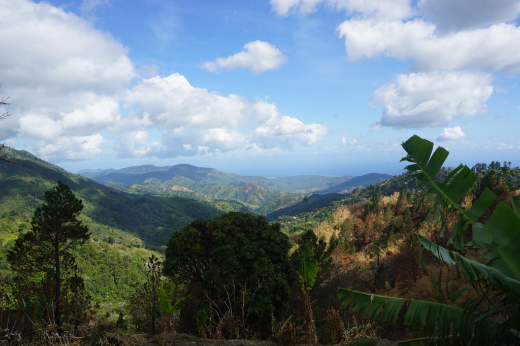 The Foot Hills of the Blue Mountains looking down into Yallahs, St. Thomas
