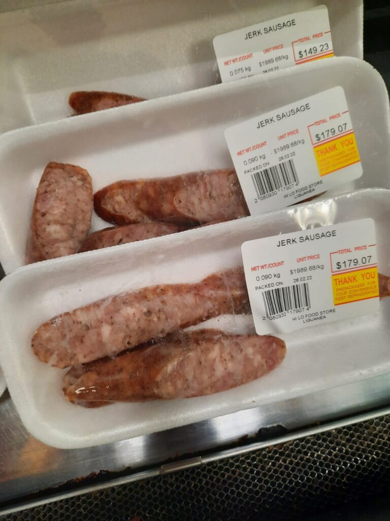 Jerked sausage from HiLo, Liguanea