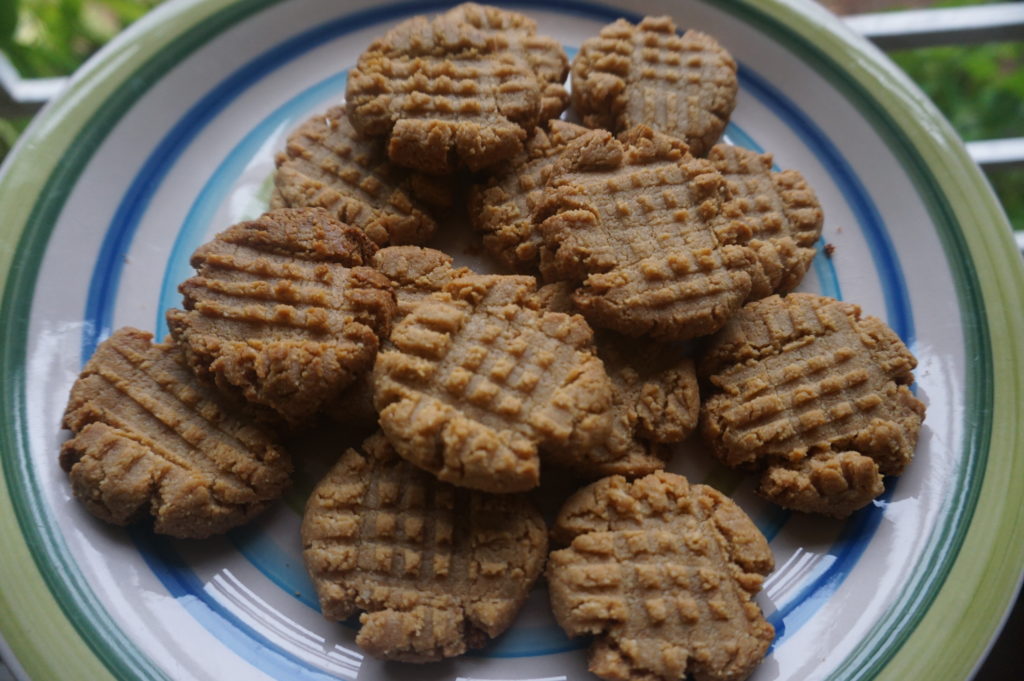 Peanut Butter Low Carb Cookies made with homemade peanut butter