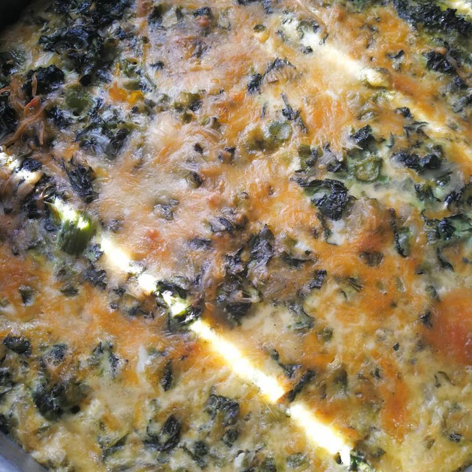 Crust-less Callaloo Quiche