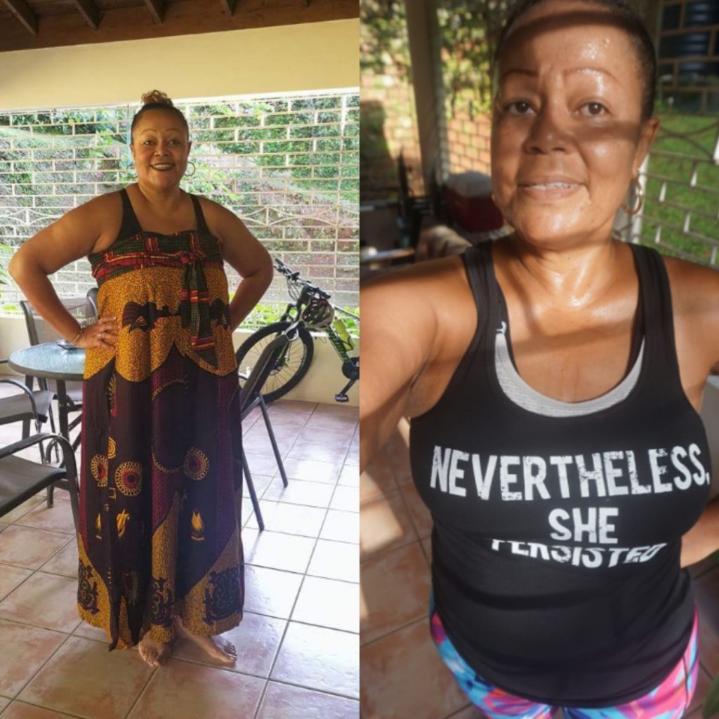 Before and after weight loss transformation on keto