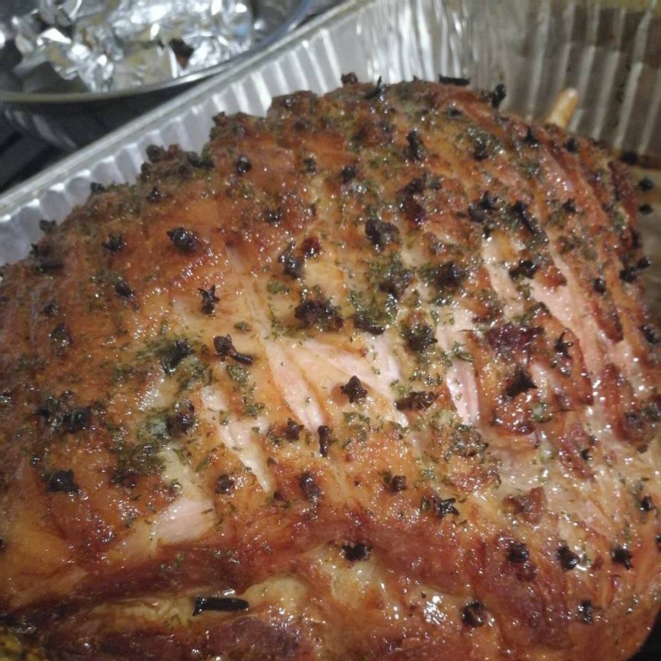 Ham with a herb-butter glaze