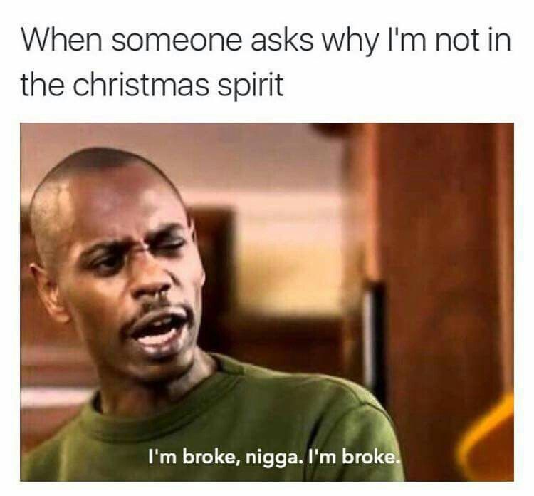 Broke at Christmas meme