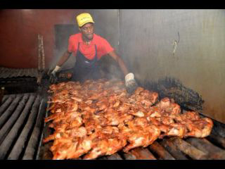 Jerk Chicken being Prepared at Pepperwood