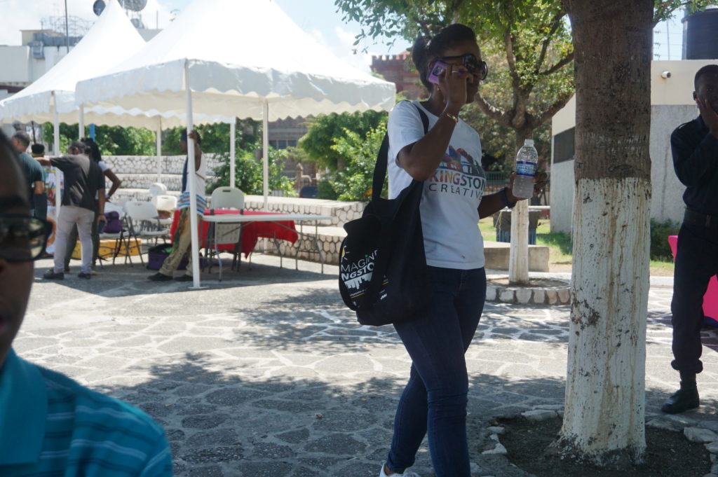 Co-founder of the Kingston Creative movement Andrea Dempster-Chung at the controls in the St William Grant Park Downtown Kingston 