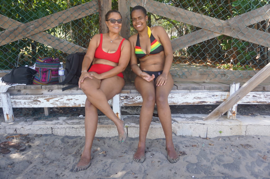 Mom and daughter at Treasure Beach 