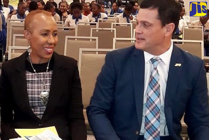 Minister Fayval Williams and Emanuel DaRosa, President of JPSCo