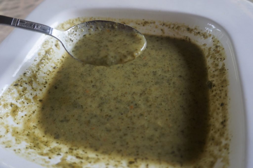 Creamy callaloo coconut soup