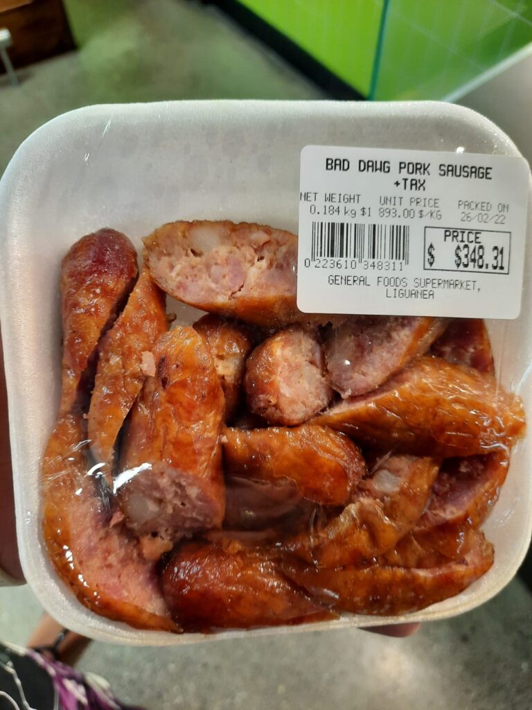 Bad Dawg pork sausages which are touted as 100% meat sausages
