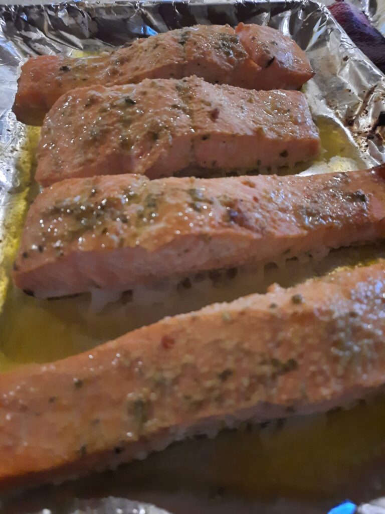 Salmon done in the oven