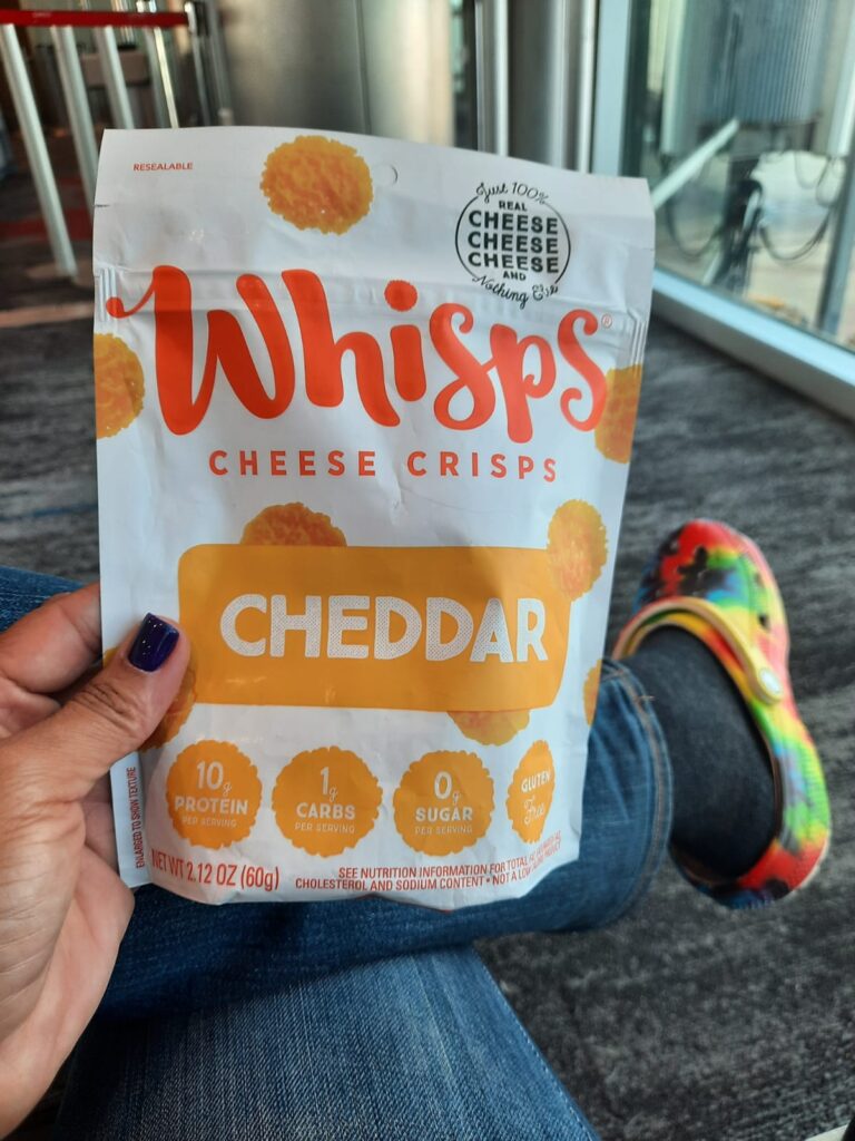 Keto cheese crisps and Crocs